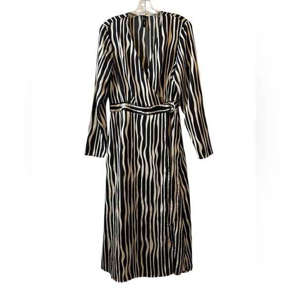 Mango Striped Midi Wrap Dress - Picture 7 of 13
